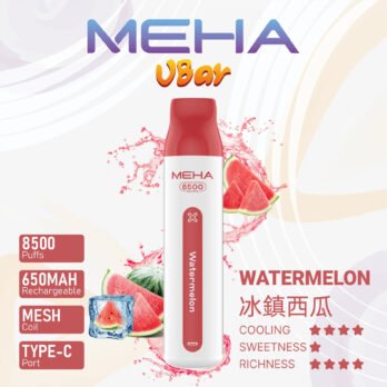 【MEHA VBar】魅嗨小白條 8500口拋棄式電子煙  650mAh可充電 3%丁鹽 冰爽水果系列 現貨秒發
